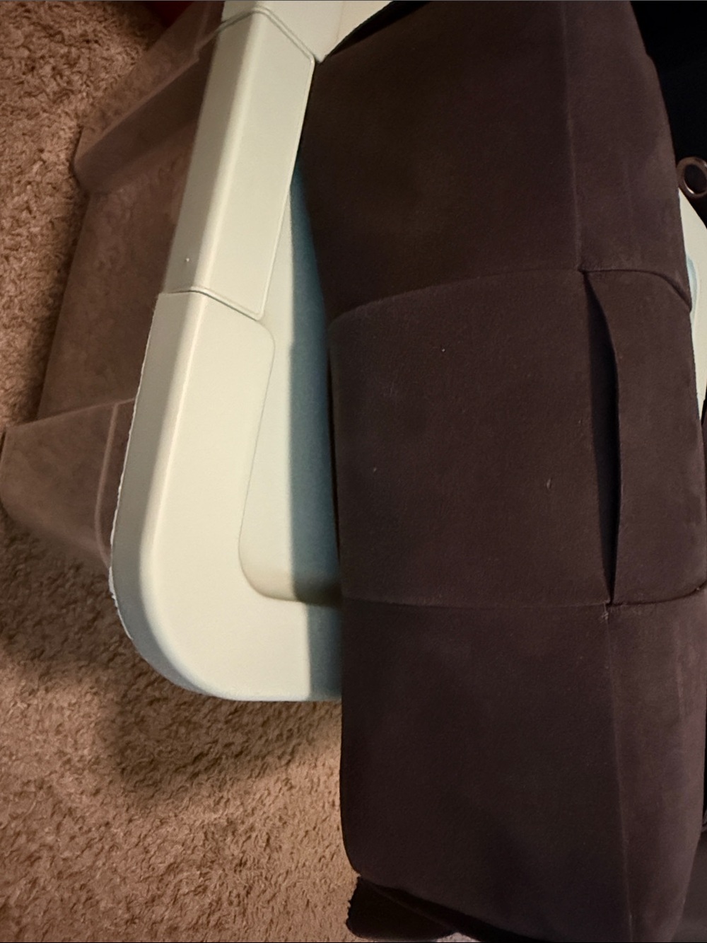 Woven Panel Dark Brown Suede Tote - Everyday Carry - Picture 4 of 8